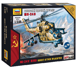 Сборная модель ZVEZDA Советский ударный вертолёт Ми-24В, 1/144