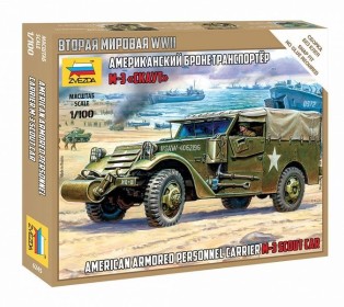 Сборная модель ZVEZDA Американский бронетранспортер М3 "Скаут", 1/100