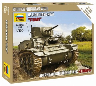 Сборная модель ZVEZDA Американский лёгкий танк "Стюарт" , 1/100