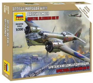 Сборная модель ZVEZDA Британский бомбардировщик "Бристол Блэнхейм", 1/200