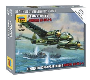 Сборная модель ZVEZDA Немецкий бомбардировщик Ju-88 A4, 1/200