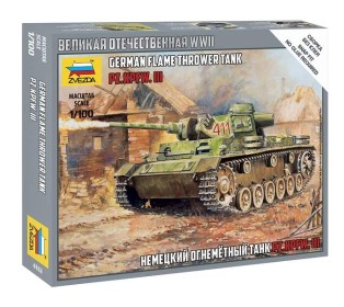 Сборная модель ZVEZDA Немецкий огнеметный танк Pz.Kfw III, 1/100