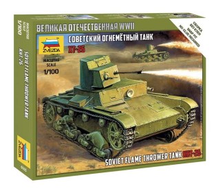 Сборная модель ZVEZDA Советский огнеметный танк Т-26, 1/100