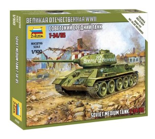 Сборная модель ZVEZDA Советский средний танк Т-34/85, 1/100