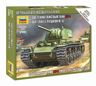 Сборная модель ZVEZDA Советский танк КВ-1 с пушкой Ф32, 1/100