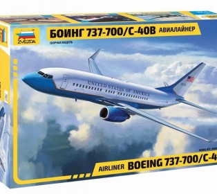 Сборная модель ZVEZDA Пассажирский авиалайнер Боинг 737-700 С-40B, 1/144