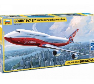 Сборная модель ZVEZDA Пассажирский авиалайнер Боинг 747-8, 1/144