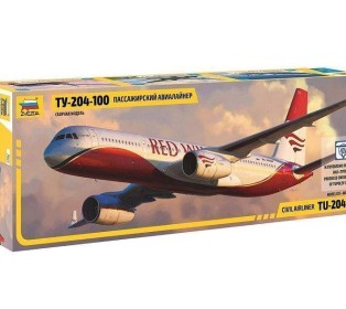 Сборная модель ZVEZDA Пассажирский авиалайнер Ту-204-100, 1/144