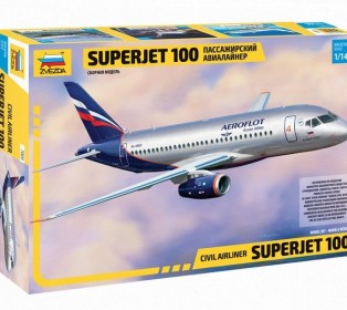 Сборная модель ZVEZDA Региональный пассажирский авиалайнер Superjet 100, 1/144