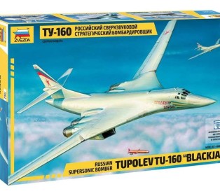 Сборная модель ZVEZDA Российский сверхзвуковой стратегический бомбардировщик Ту-160, 1/144