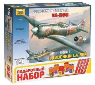 Сборная модель ZVEZDA Советский истребитель Ла-5ФН, подарочный набор, 1/48