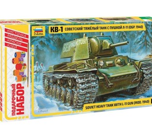 Сборная модель ZVEZDA Советский тяжелый танк образца 1940 г. с пушкой Л-11 КВ-1, под. набор, 1/35