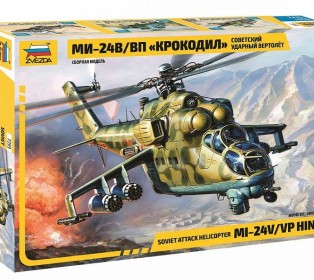 Сборная модель ZVEZDA Советский ударный вертолет Ми-24В/ВП "Крокодил", 1/72