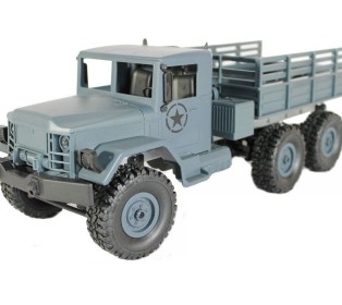 Радиоуправляемая машина MN MODEL военный грузовик (серый) 6WD 2.4G 1/16 RTR