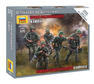 Сборные солдатики ZVEZDA Немецкие панцергренадеры в анораках, 1/72