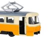 Трамвай "Автопанорама", желтый, 1/90, свет, звук, инерция, в/к 22*13,5*5,8 см