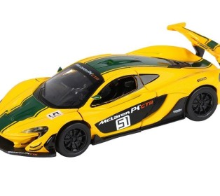 Машина "АВТОПАНОРАМА" Mclaren P1™ GTR, желтый, 1/32, свет, звук, инерция, в/к 17,5*12,5*6,5 см