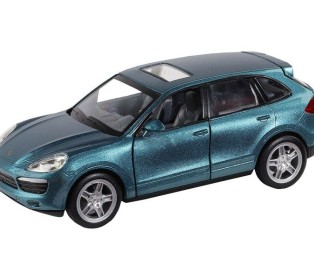 Машина "АВТОПАНОРАМА" Porsche Cayenne S, голубой, 1/32, свет, звук, инерция, в/к 17,5*13,5*9 см
