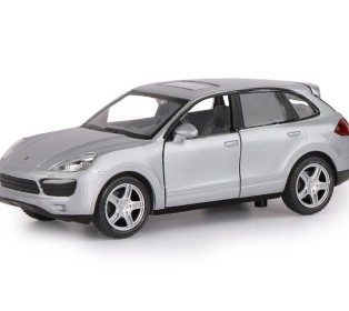 Машина "АВТОПАНОРАМА" Porsche Cayenne S, серебряный, 1/32, свет, звук, инерция, в/к 17,5*13,5*9 см