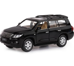 Машина "АВТОПАНОРАМА" Lexus LX570, черный, 1/32, свет, звук, инерция, в/к 17,5*13,5*9 см