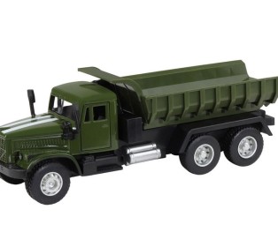 Машина "АВТОПАНОРАМА" "Грузовик", хаки зеленый, 1/32, свет, звук, инерция, в/к 24*8*10 см