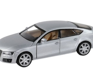Машина "АВТОПАНОРАМА" Audi A7, серебряный, 1/32, свет, звук, инерция, в/к 17,5*13,5*9 см