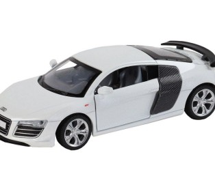 Машина "АВТОПАНОРАМА" Audi R8 GT, белый, 1/32, свет, звук, инерция, в/к 17,5*13,5*9 см