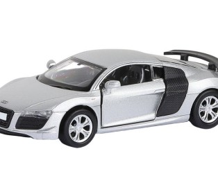 Машина "АВТОПАНОРАМА" Audi R8 GT, серебро, 1/43, инерция, в/к 17,5*12,5*6,5 см