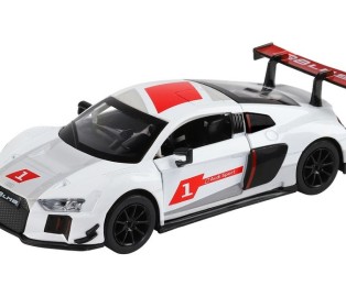 Машина "АВТОПАНОРАМА" AUDI R8, белый перламутр, 1/32, свет, звук, инерция, в/к 17,5*13,5*9 см