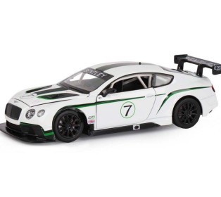 Машина "АВТОПАНОРАМА" Bentley Continental GT3 Concept, белый, 1/24, в/к 24,5*12,5*10,5 см