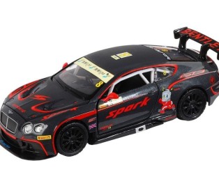 Машина "АВТОПАНОРАМА" Bentley Continental GT3, черный, 1/32, в/к 17,5*13,5*9 см