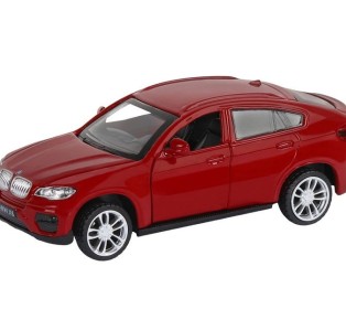 Машина "АВТОПАНОРАМА" BMW X6, красный, 1/43, инерция, в/к 17,5*12,5*6,5 см