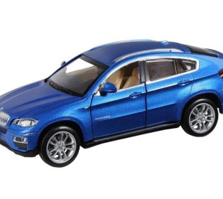 Машина "АВТОПАНОРАМА" BMW X6, синий, 1/32, свет, звук, инерция, в/к 17,5*13,5*9 см