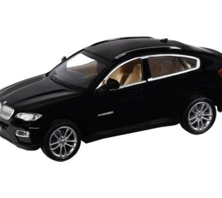 Машина "АВТОПАНОРАМА" BMW X6, черный, 1/32, свет, звук, инерция, в/к 17,5*13,5*9 см
