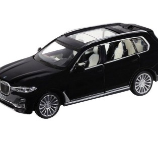 Машина "АВТОПАНОРАМА" BMW X7, черный, 1/32, свет, звук, инерция, в/к 17,5*13,5*9 см