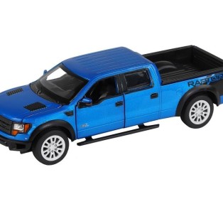Машина "АВТОПАНОРАМА" Ford F-150 SVT Raptor, синий, 1/34, свет, звук, инерция, в/к 20*10*11 см