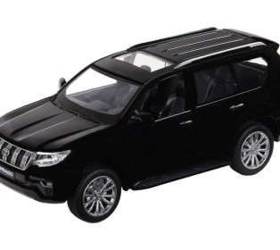 Машина "АВТОПАНОРАМА" Land Cruiser Prado, черный, 1/32, свет, звук, инерция, в/к 17,5*13,5*9 см