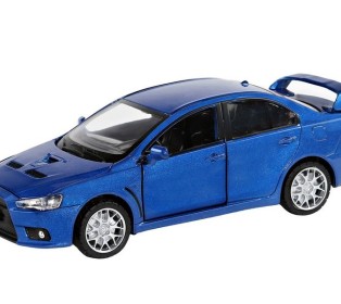 Машина "АВТОПАНОРАМА" Mitsubishi Lancer Evolution, синий, 1/32, свет, звук, в/к 17,5*12,5*6,5 см