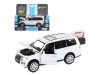 Машина "АВТОПАНОРАМА" Mitsubishi Pajero 4WD Tubro, белый, 1/33, свет, звук, в/к 17,5*13,5*9 см