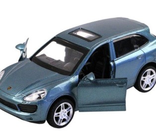 Машина "АВТОПАНОРАМА" Porsche Cayenne S, голубой перламутр, 1/43, инерция, в/к 17,5*12,5*6,5 см
