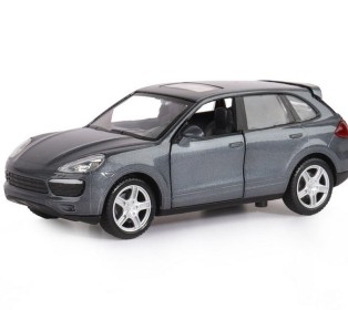 Машина "АВТОПАНОРАМА" Porsche Cayenne S, серый, 1/32, свет, звук, инерция, в/к 17,5*13,5*9 см