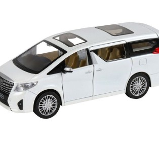 Машина "АВТОПАНОРАМА" Toyota Alphard, белый, 1/29, свет, звук, инерция, в/к 20*10*11 см