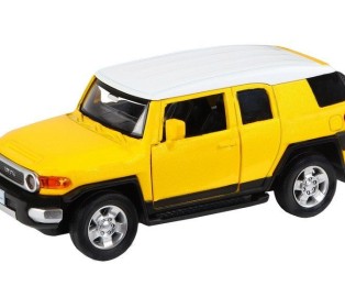 Машина "АВТОПАНОРАМА" Toyota FJ Cruiser,желтый, 1/32, свет, звук, инерция, в/к 17,5*13,5*9 см