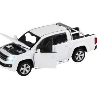 Машина "АВТОПАНОРАМА" Volkswagen Amarok, белый, 1/30, свет, звук, инерция, в/к 20*10*11 см