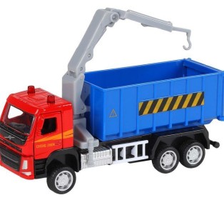 Машина "АВТОПАНОРАМА" VOLVO FM "Мусоровоз", синий, 1/72, инерция, в/к 17,5*13*6,5 см