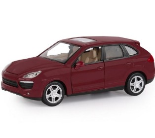 Машина "АВТОПАНОРАМА" Porsche Cayenne S, бордовый, 1/24, в/к 24,5*12,5*10,5 см