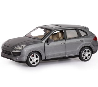 Машина "АВТОПАНОРАМА" Porsche Cayenne S, серый, 1/24, свет, звук, в/к 24,5*12,5*10,5 см