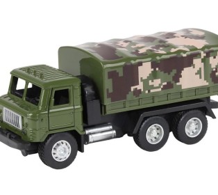 Машина "АВТОПАНОРАМА" "Грузовик", хаки, 1/32, свет, звук, инерция, в/к 24*8*10 см
