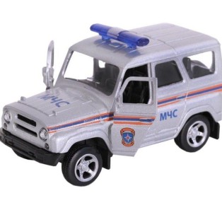 Машина "АВТОПАНОРАМА" "МЧС", серебро, 1/50, инерция, в/к 12*7*5,5 см