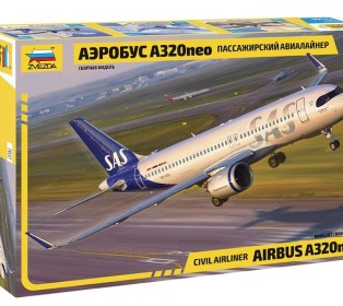 Сборная модель ZVEZDA Пассажирский авиалайнер Аэробус А320neo, 1/144